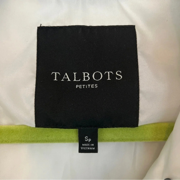 Talbots Petite quilted down puffer vest size small petite black cream checked - Picture 5 of 9